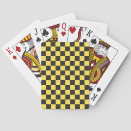 Yellow and black checkerboard pattern pokerkaarten