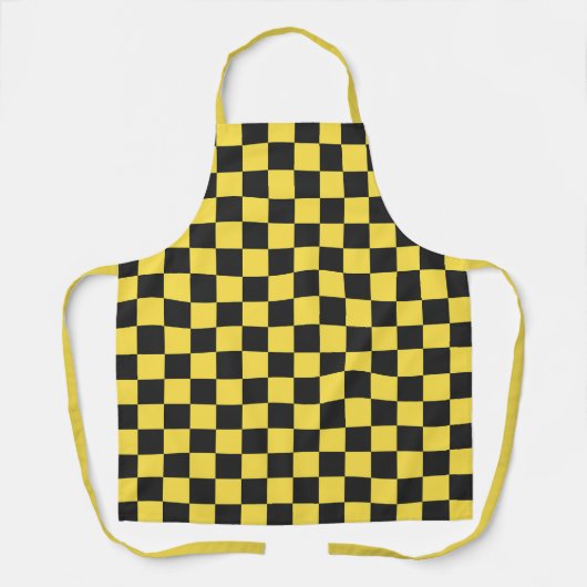 Yellow and black checkerboard pattern schort (Voorkant)