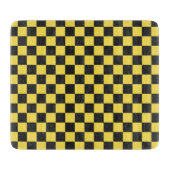 Yellow and black checkerboard pattern snijplank (Voorkant)