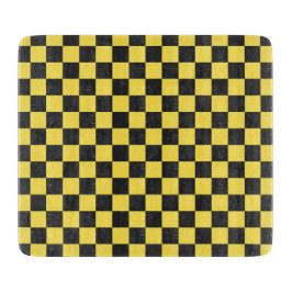 Yellow and black checkerboard pattern snijplank