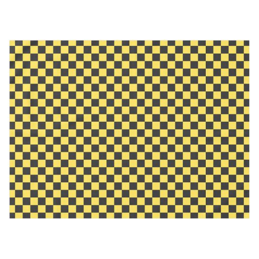 Yellow and black checkerboard pattern tafelkleed (Voorkant (Horizontaal))