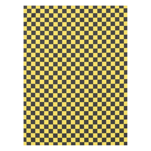 Yellow and black checkerboard pattern tafelkleed (Voorkant)