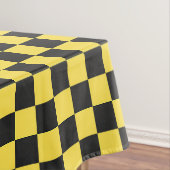 Yellow and black checkerboard pattern tafelkleed (Voorbeeld)
