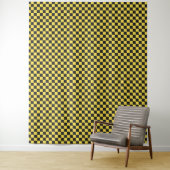 Yellow and black checkerboard pattern wandkleed (In situ)