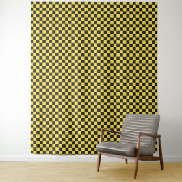 Yellow and black checkerboard pattern wandkleed