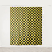 Yellow and black checkerboard pattern wandkleed (Voorkant)