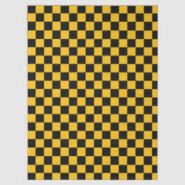 Yellow and Black Checkered Print Tissuepapier