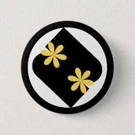 Yellow and Black Daisy Flower Round Button