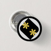 Yellow and Black Daisy Flower round Button (Voorkant /achterkant)