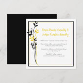 Yellow and Black Floral Reception Only | Kaart (Voorkant / Achterkant)