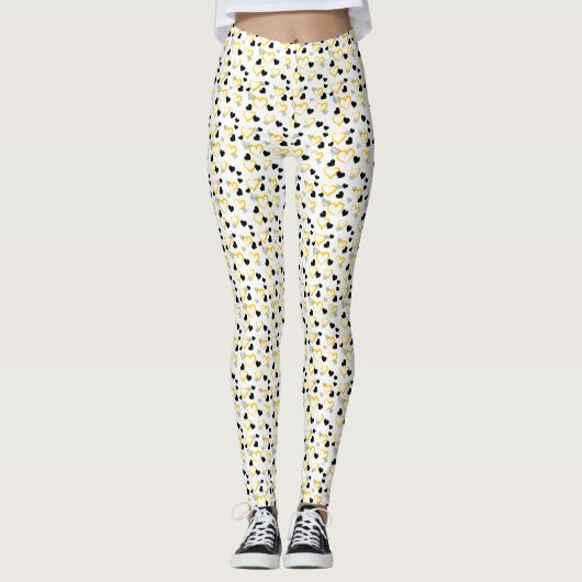 yellow and black hearts leggings (Voorkant)