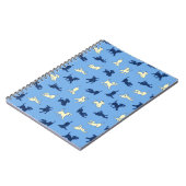 Yellow and Black Lab Puppies Blue Plain Notebook Notitieboek (Linkerzijde)