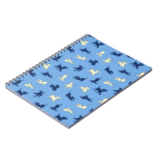 Yellow and Black Lab Puppies Blue Plain Notebook Notitieboek (Linkerzijde)