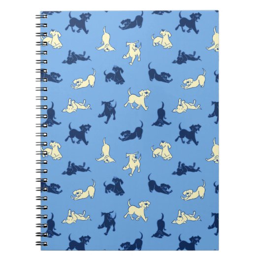 Yellow and Black Lab Puppies Blue Plain Notebook Notitieboek (Voorkant)