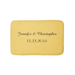 Yellow and Black Personalized Names Plush Badmat