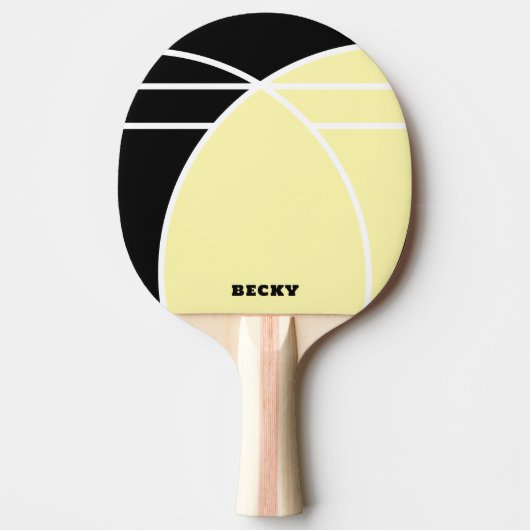 Yellow and Black Personalized Ping Pong Paddle Tafeltennisbatje (Voorkant)