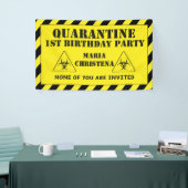 Yellow and Black Quarantine First Birthday Banner (Beurs)