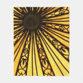 Yellow and Black Radial Print Fleece Deken (Voorkant)