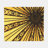 Yellow and Black Radial Print Fleece Deken (Voorkant (Horizontaal))
