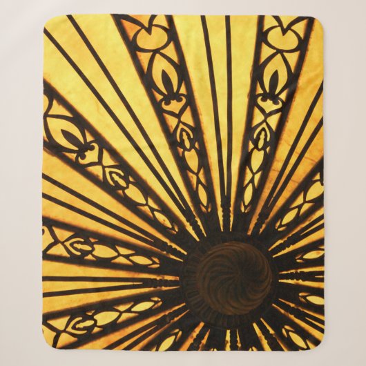 Yellow and Black Radial Print Sherpa Deken (Voorkant)