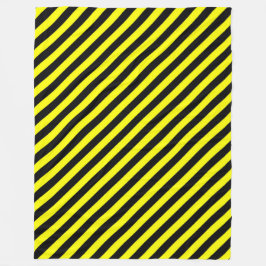 Yellow and Black Striped Fleece Throw Deken