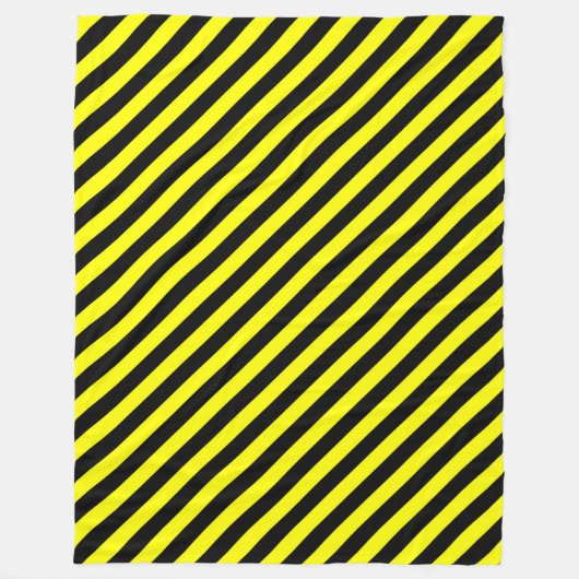 Yellow and Black Striped Fleece Throw Deken (Voorkant)