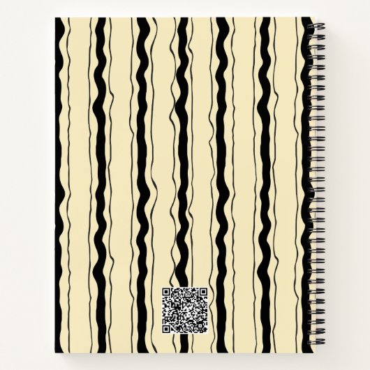 Yellow and Black Stripes Fun Simple Elegant Custom Notitieboek (Achterkant)