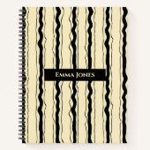 Yellow and Black Stripes Fun Simple Elegant Custom Notitieboek (Voorkant)