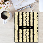Yellow and Black Stripes Fun Simple Elegant Custom Notitieboek