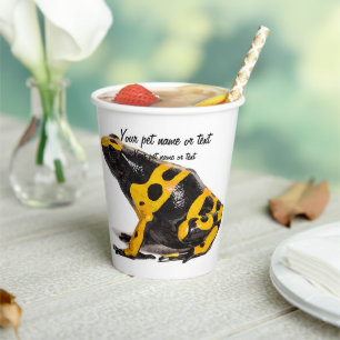 Yellow and Black, Yellow Banded Poison Dart Frog Papieren Bekers