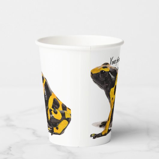 Yellow and Black, Yellow Banded Poison Dart Frog Papieren Bekers (Rechts)