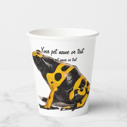 Yellow and Black, Yellow Banded Poison Dart Frog Papieren Bekers (Voorkant)