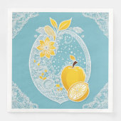 Yellow and blue fruit patterns AI art  Servet (Voorkant)