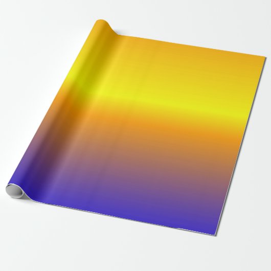 Yellow and Blue Sunset Gradient Cadeaupapier (Uitgerold)