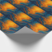 yellow and blue swirl sun energy abstract cadeaupapier (Hoek)
