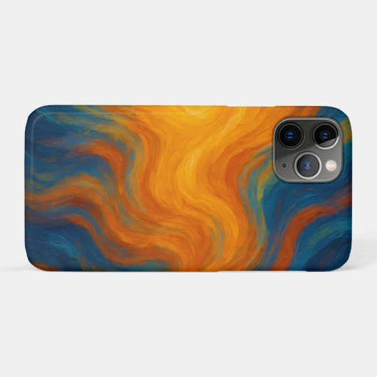 yellow and blue swirl sun energy abstract Case-Mate iPhone case (Achterkant (horizontaal))