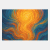 yellow and blue swirl sun energy abstract inpakpapier vel (Voorkant 3)