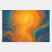 yellow and blue swirl sun energy abstract inpakpapier vel (Voorkant)
