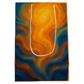 yellow and blue swirl sun energy abstract medium cadeauzakje (Achterkant)