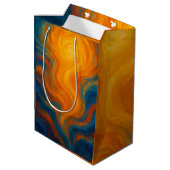 yellow and blue swirl sun energy abstract medium cadeauzakje (Achterkant Gekanteld)