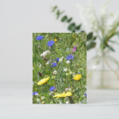 Yellow and Blue Wildflowers DIY Briefkaart (Staand voorkant)