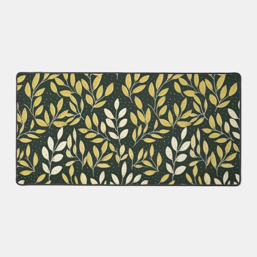 Yellow and Cream Leafy Branches Pattern  Bureaumat (Voorkant)