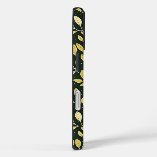 Yellow and Cream Leafy Branches Pattern  Case-Mate iPhone Case (Achterkant / Rechts)