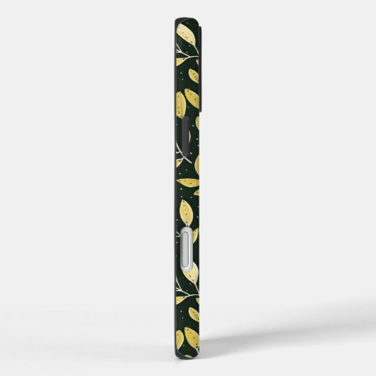Yellow and Cream Leafy Branches Pattern  Case-Mate iPhone Case (Achterkant / Rechts)
