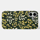 Yellow and Cream Leafy Branches Pattern  Case-Mate iPhone Case (Achterkant (horizontaal))