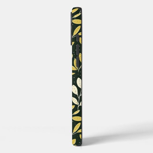 Yellow and Cream Leafy Branches Pattern  Case-Mate iPhone Case (Achterkant / Links)