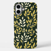 Yellow and Cream Leafy Branches Pattern  Case-Mate iPhone Case (Achterkant)