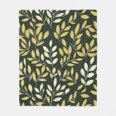 Yellow and Cream Leafy Branches Pattern  Fleece Deken (Voorkant)