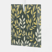 Yellow and Cream Leafy Branches Pattern  Glas Ornament (Voorkant links)
