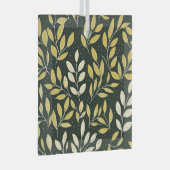 Yellow and Cream Leafy Branches Pattern  Glas Ornament (Voorkant Rechts)